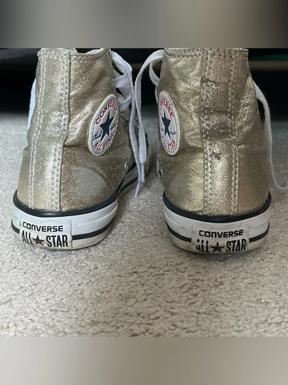 Converse Kids Gold Metallic High Top Sneakers